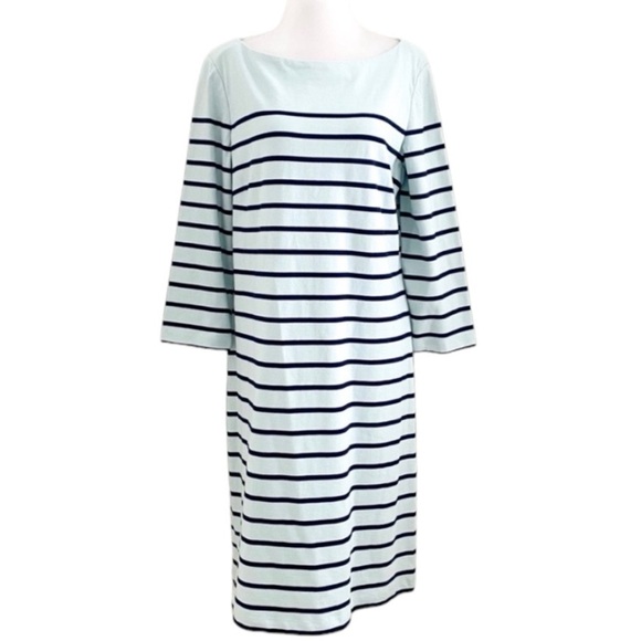 J. McLaughlin Sylvie Dress NWT Blue Glass & Navy French Stripe Size Extra Large - Picture 9 of 11